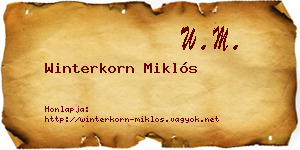 Winterkorn Miklós névjegykártya