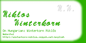 miklos winterkorn business card
